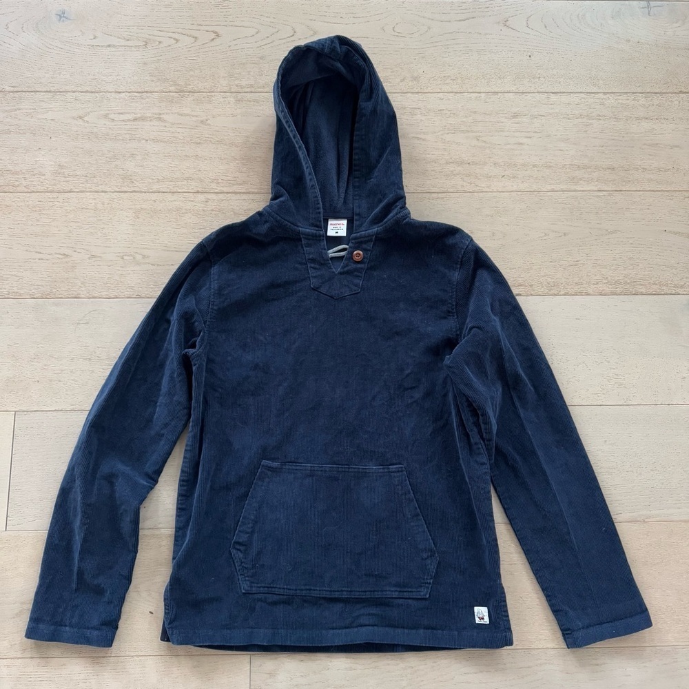 BIRDWELL Blue Corduroy Baja Hoodie w Kangaroo Pocket M